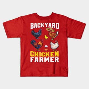 Backyard Chicken Farmer Poultry Lover Farming Kids T-Shirt